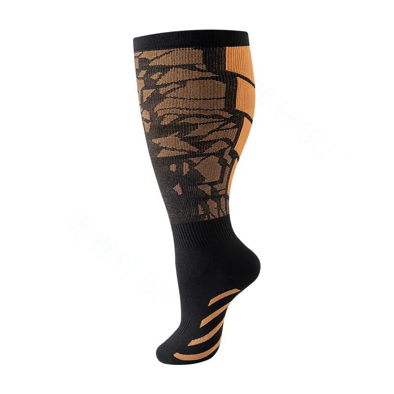 Plus Size Knee High Compression Socks with Pattern Options