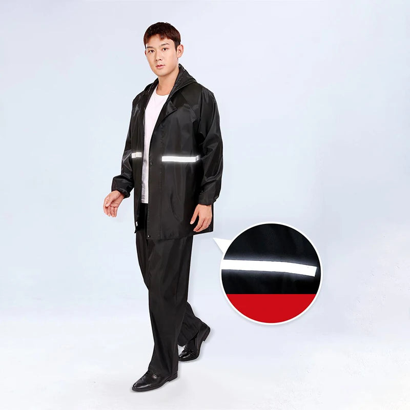 Outdoor Hooded Jacket and Trouser Clothing Set with Style Options