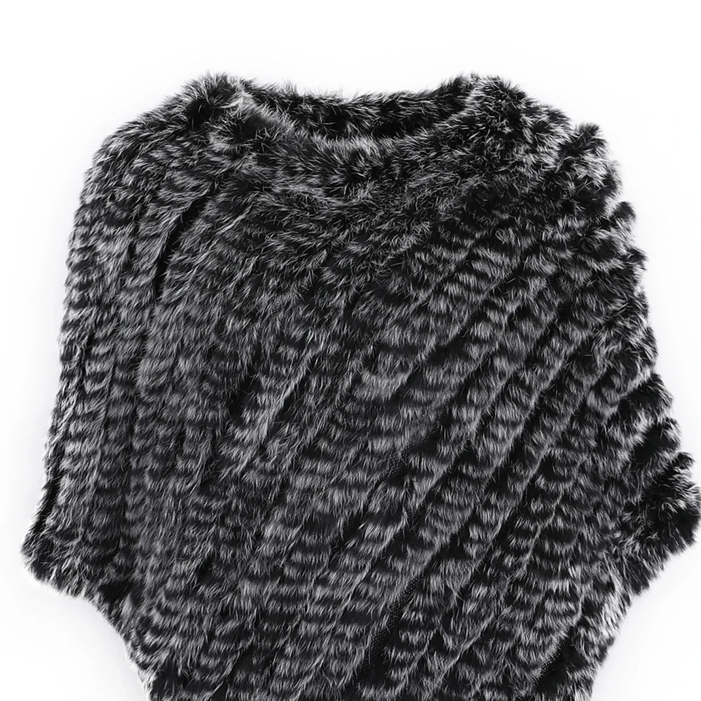Textured Pointed Hem Poncho for Layering over Outfits
