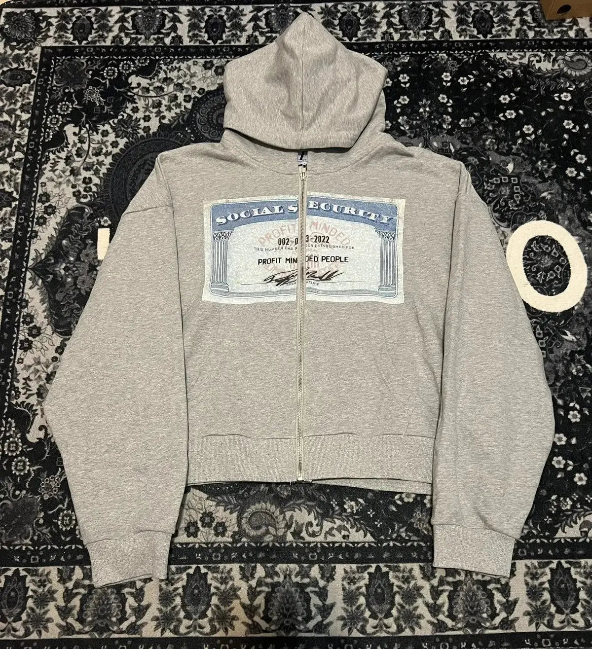 Men's Letter-Graphic Long-Sleeve Zip-Front Hoodie