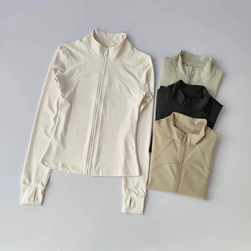 Women's Zip-Front Long Sleeve Yoga Jacket
