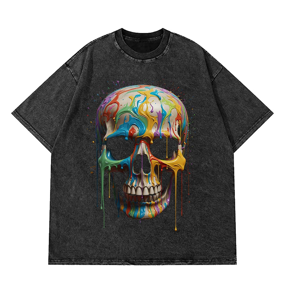 Anime Octopus Vintage Wash Harajuku T-Shirt Japanese Style Unisex