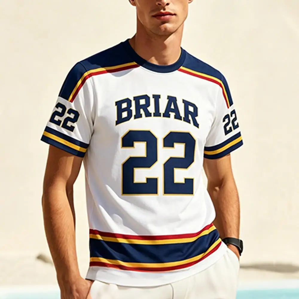 Briar University Number Graphic Short Sleeve T-shirt For Sports Outfits