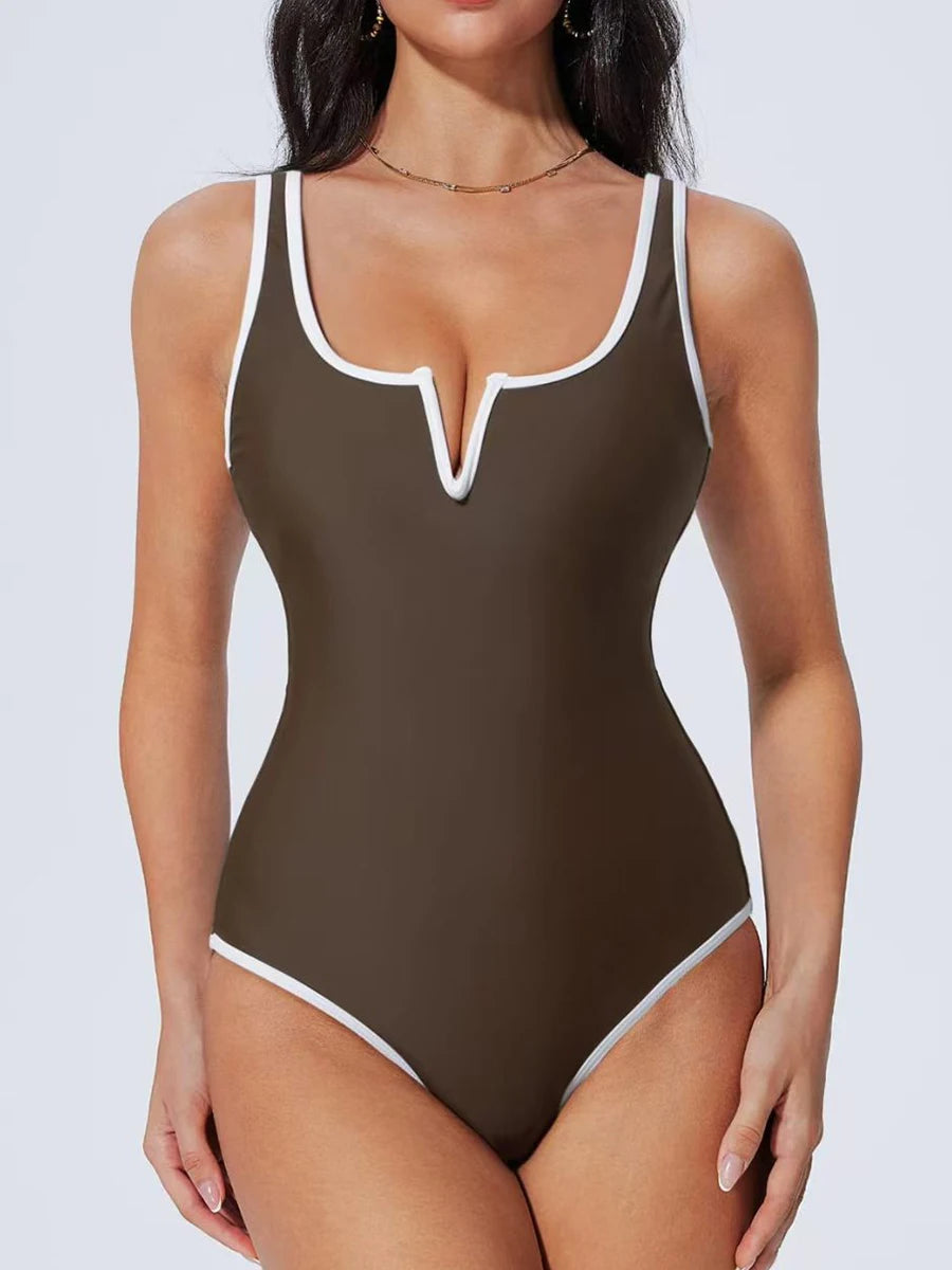 Black Strappy One-Piece Swimsuit