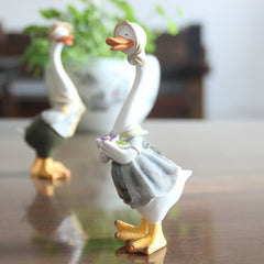 Garden Statue Resin Duck Craft Figurines Duck Family Member Courtyard Ornaments Artwork Animal Sculptures Modern Home Decor