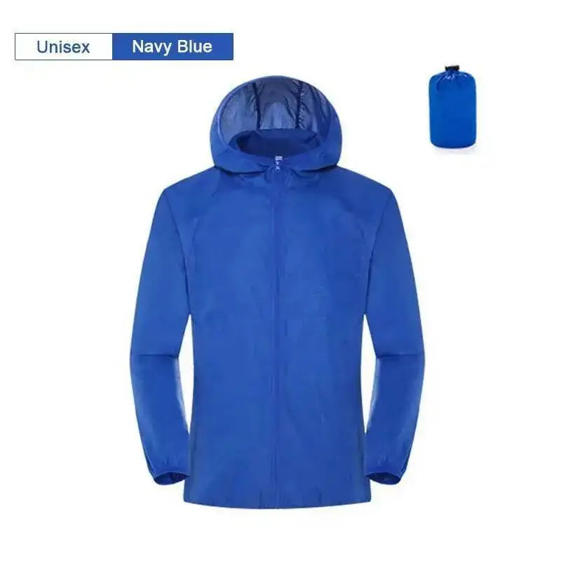 Hooded Long Sleeve Full Zip Outdoor Hiking Jacket with Pockets
