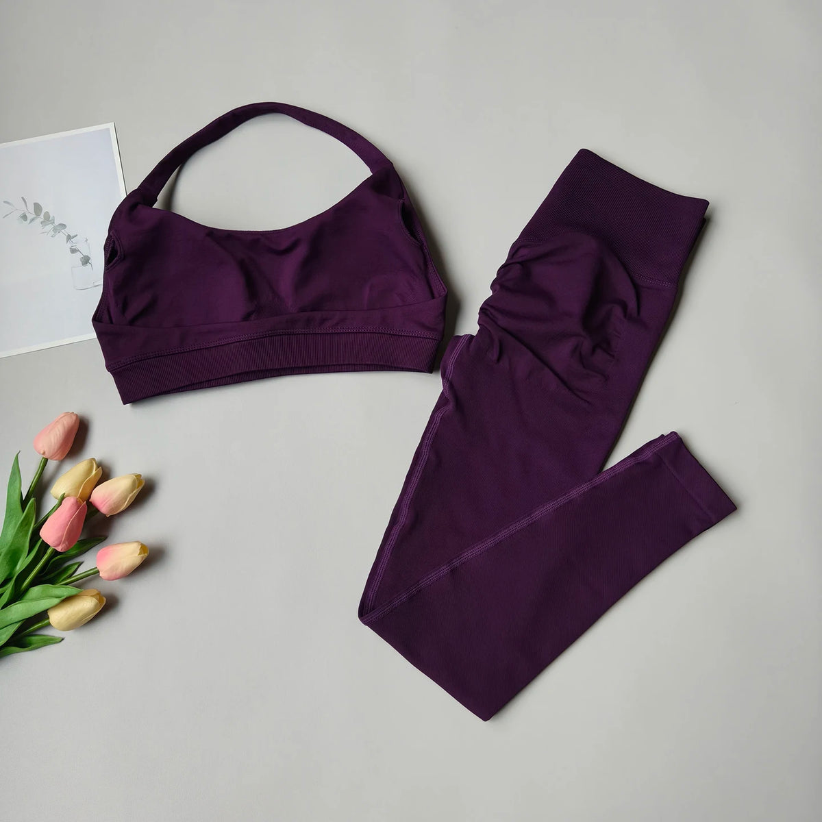 Women's Halter Bra And Leggings Yoga Set For Workout Outfits