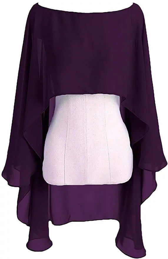 Layered Sheer Draped Cape for Layering over Outfits