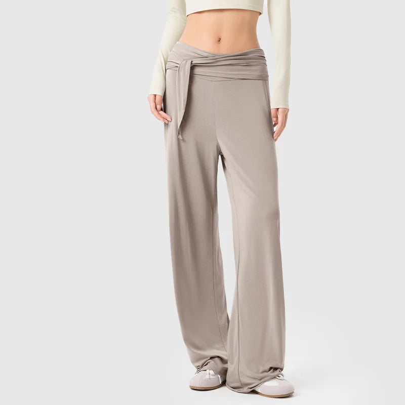 Women's Drawstring Waist Wide Leg Pants for Casual Activewear Outfits