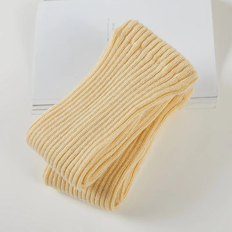 Long Dance Leg Warmers with Ribbed Knit Texture