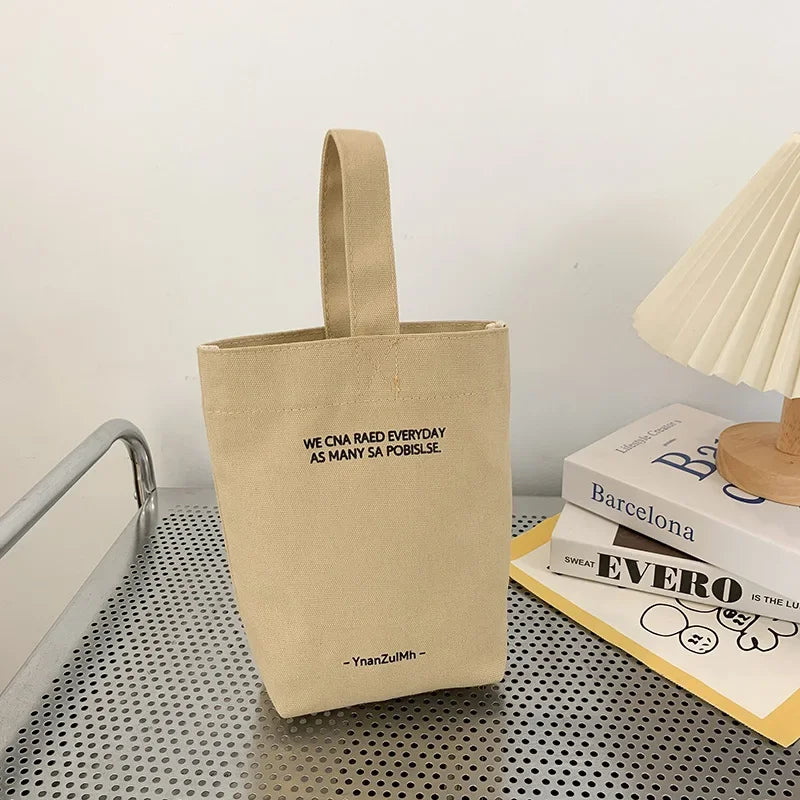 Solid Mini Tote Bag with Wide Single Carry Handle