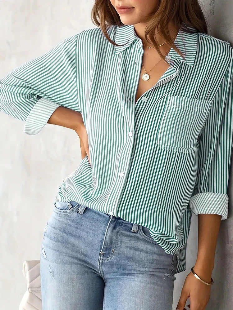 Women's Striped Long Sleeve Shirt