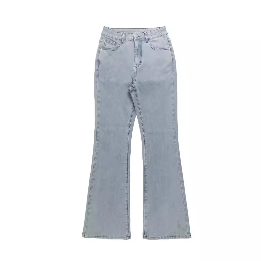 Women's Light Blue Flared Leg Denim Jeans For Everyday Outfits