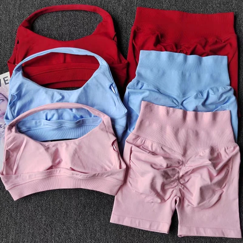 Women's Halter Tank And Shorts Yoga Set For Workout Outfits