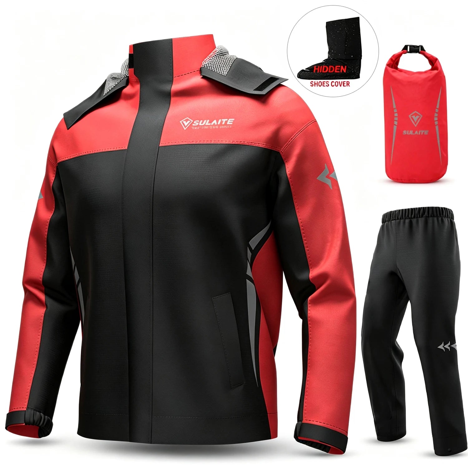 Outdoor Hooded Jacket and Trouser Clothing Set with Style Options
