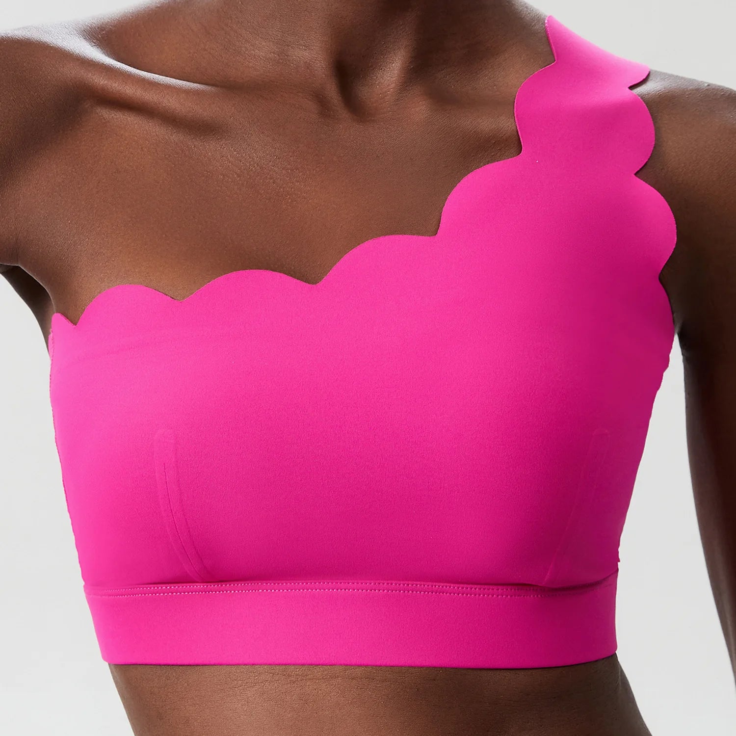 Women's Scalloped One Shoulder Sports Bra