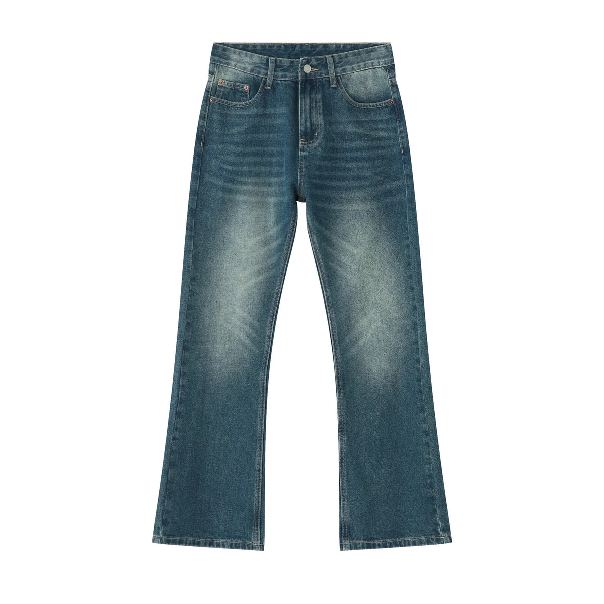 Men's Distressed Flared Denim Jeans for Casual Everyday Wear