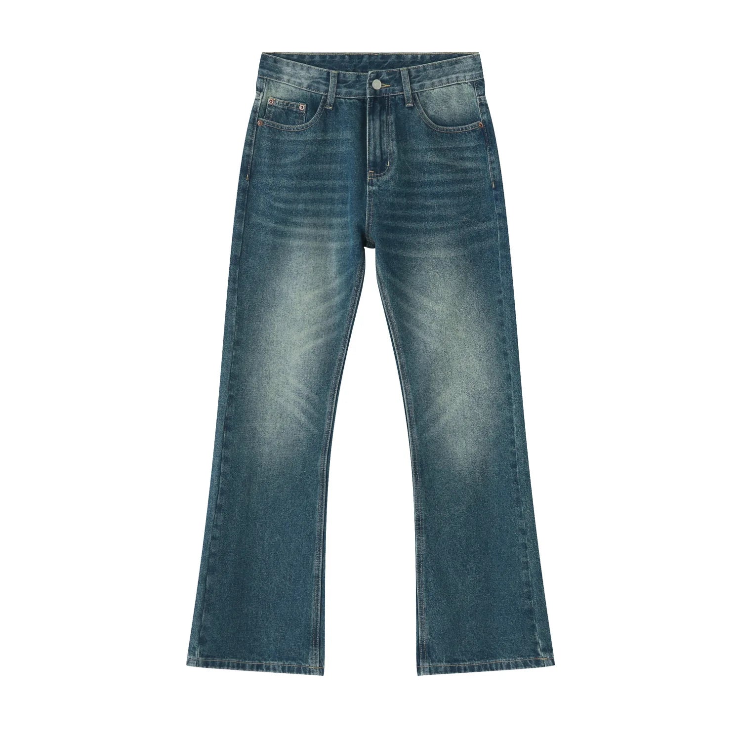 Men's Distressed Flared Denim Jeans for Casual Everyday Wear