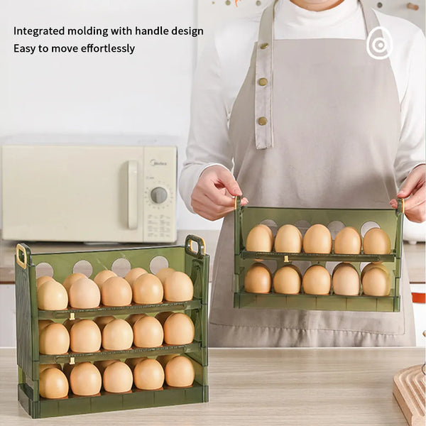 Egg Storage Box Automatic rolling egg box multi-layer Rack Holder for Fridge Egg Bracket Fresh-keeping Case Dispenser kitchen