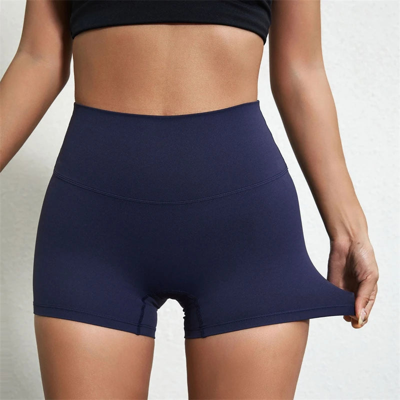 Women's High Waist Nylon Blend Biker Shorts with Colour Options
