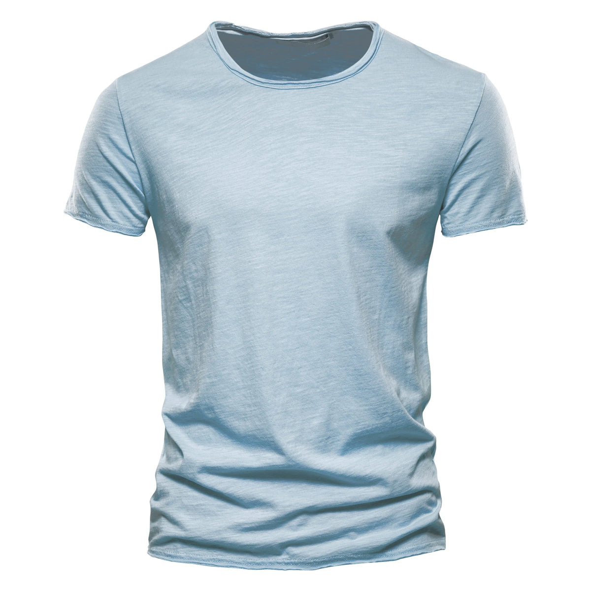 Men’s Cotton Knit Crew-Neck T-Shirt with Short Sleeves