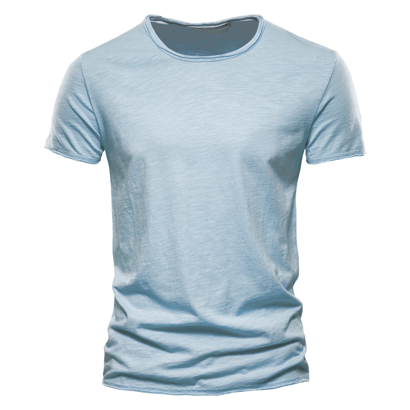 Men’s Cotton Knit Crew-Neck T-Shirt with Short Sleeves