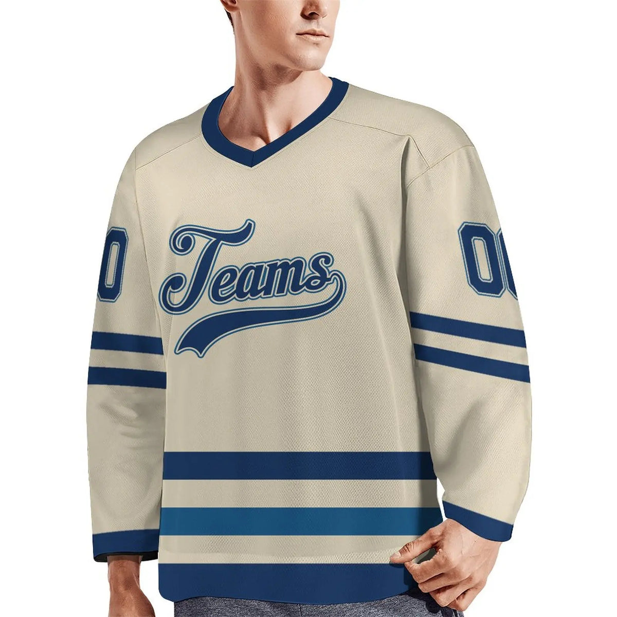 Striped Number Design Long Sleeve Jersey For Sports Outfits