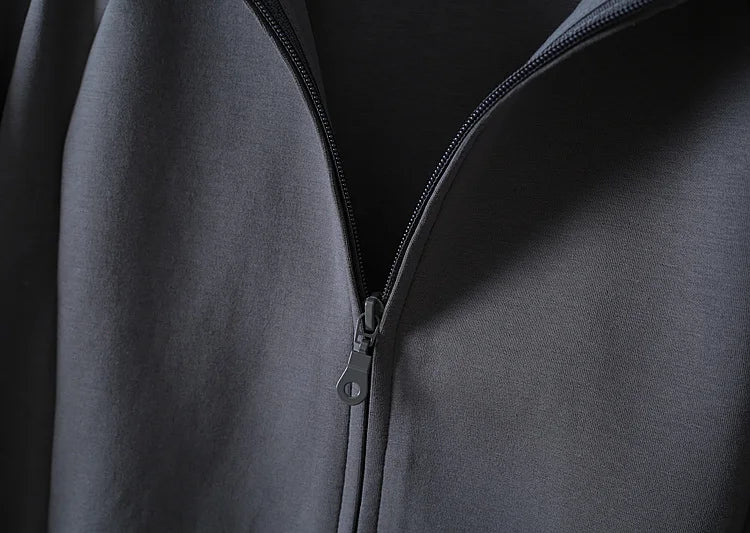 Autumn Simple Three Dimensional Cutting Zipper Cardigan Full Sleeve Sweater Women Sweatshirts