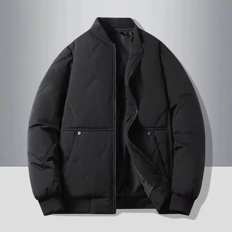 Men's Baseball-Collar Zip-Front Jacket