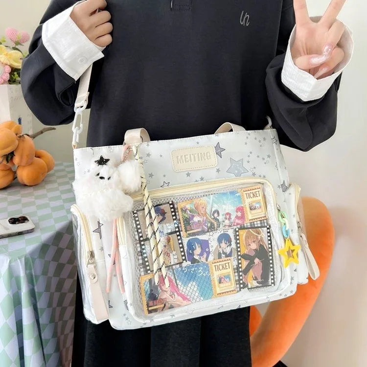 Decorative Display Tote Bag with Transparent Front Pocket