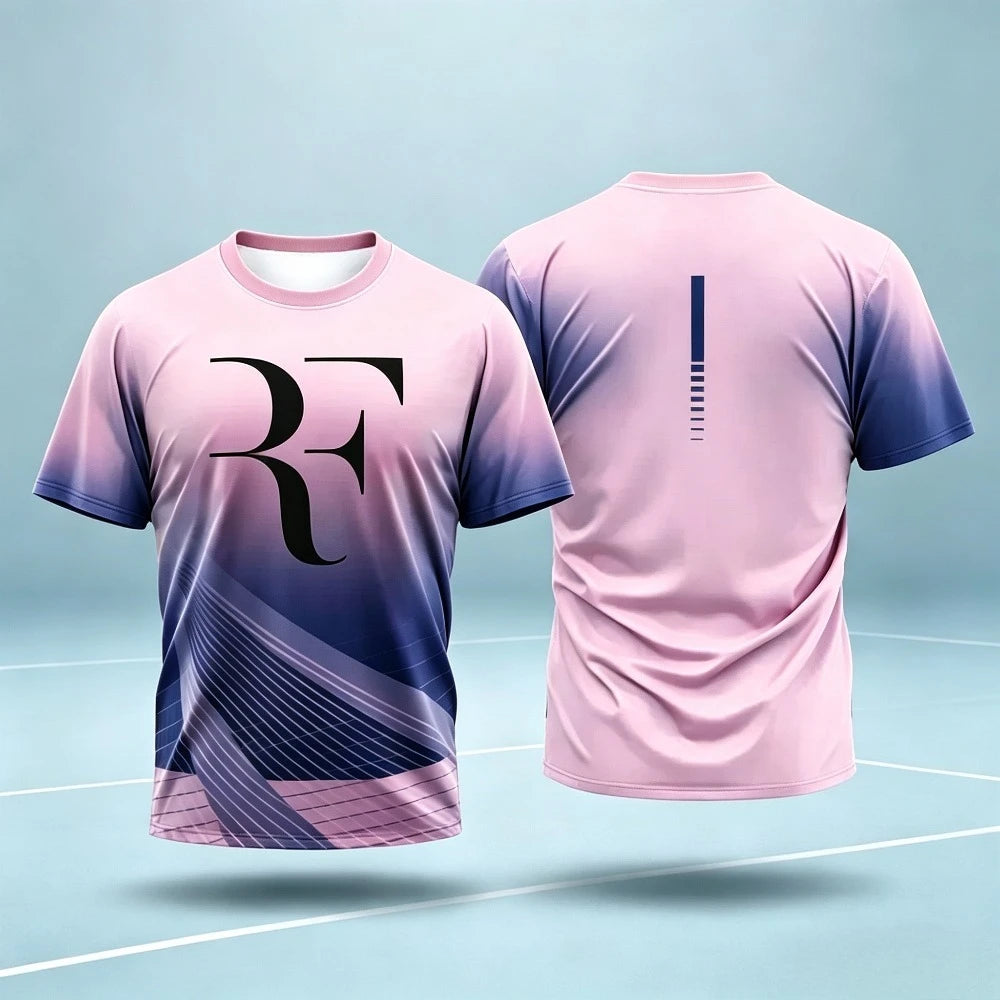 Tennis Graphic Short Sleeve Crew Neck Sports T Shirt
