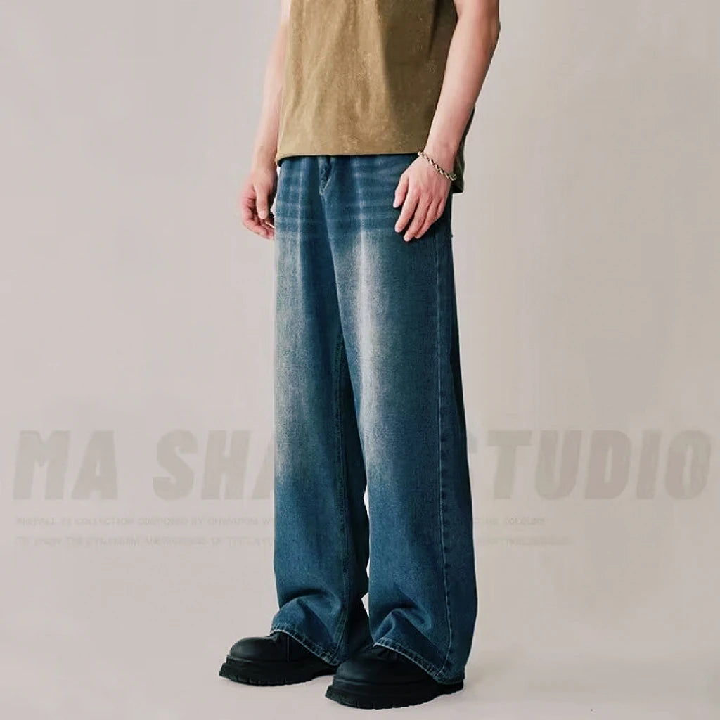 Men's Wide Leg Denim Jeans for Casual Everyday Wear
