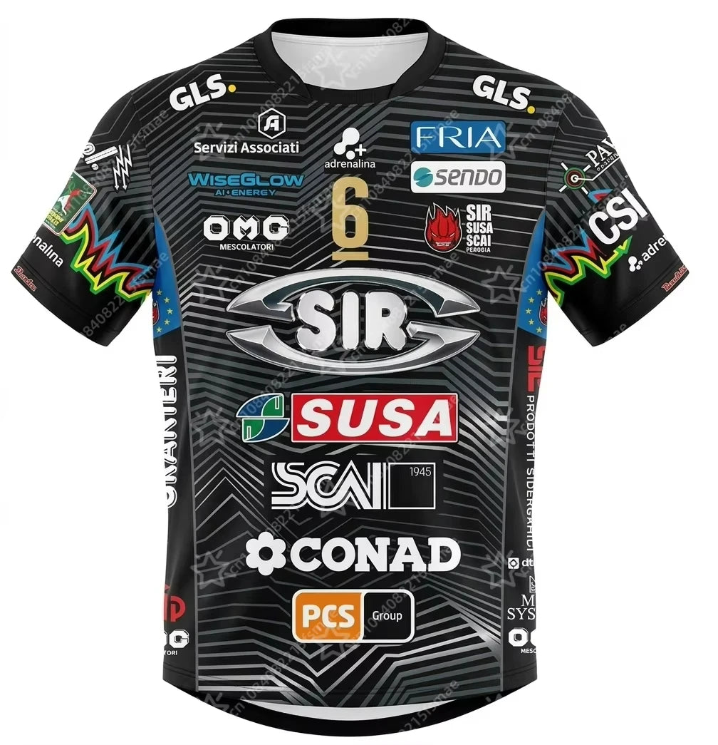 Perugia Number Six Volleyball Short Sleeve Jersey For Sports Outfits