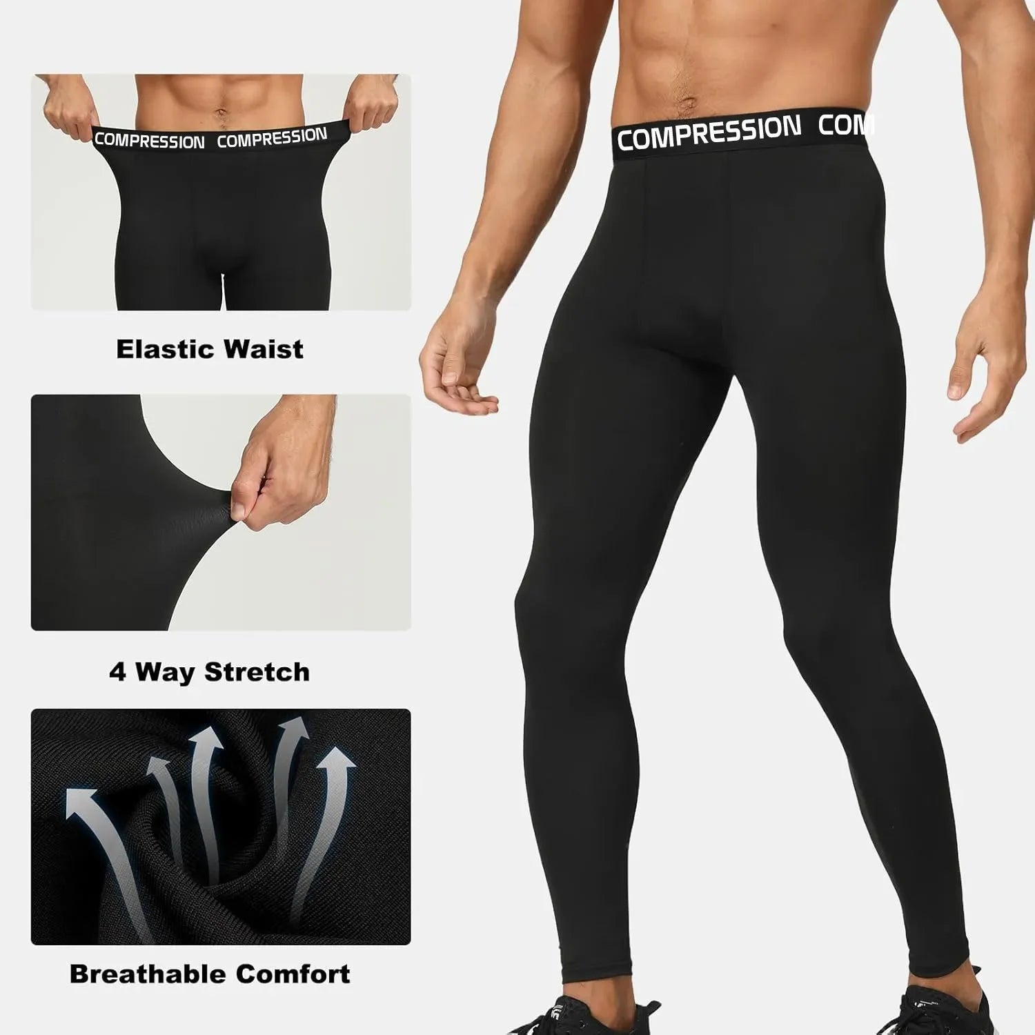 Men's Fitted Training Leggings for Gym and Running