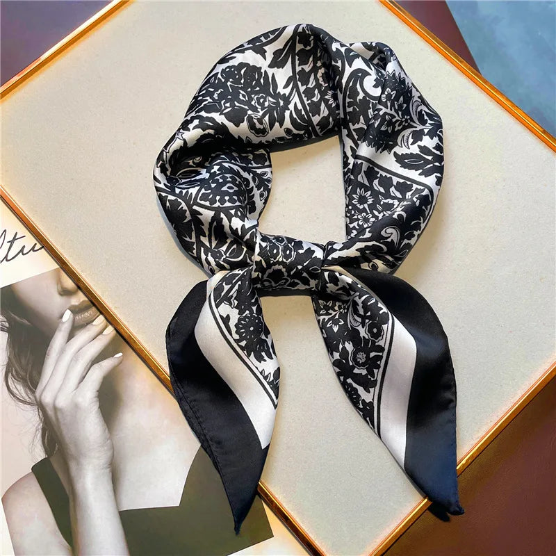 Patterned Square Scarf with Paisley and Houndstooth Style Options