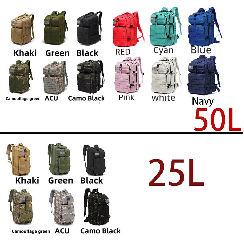 Outdoor Webbing Backpack with Original Pack Size Options