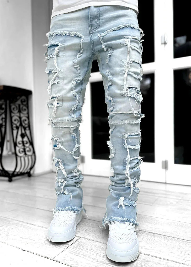 Men's Distressed Slim Fit Denim Jeans for Casual Everyday Wear