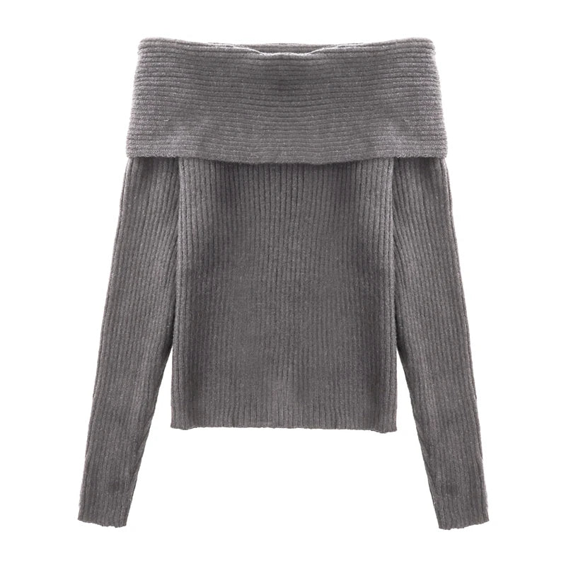 Women's Off Shoulder Zip Front Cardigan Casual Knit Layer
