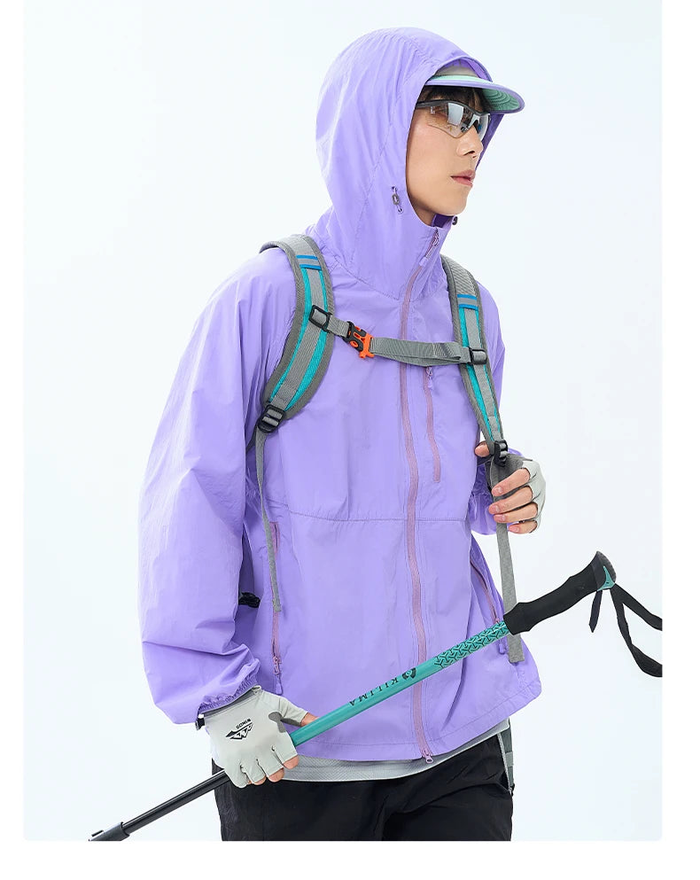 Lightweight Hooded Hiking Windbreaker Jacket for Trail Wear