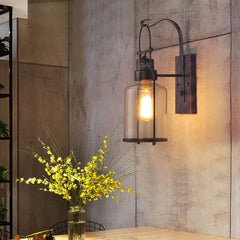 Outdoor Antique LED Loft Wall Lamp Glass Restaurant Cafe Bar Sconces Vintage Industrial Retro Wall Sconce for Bedroom