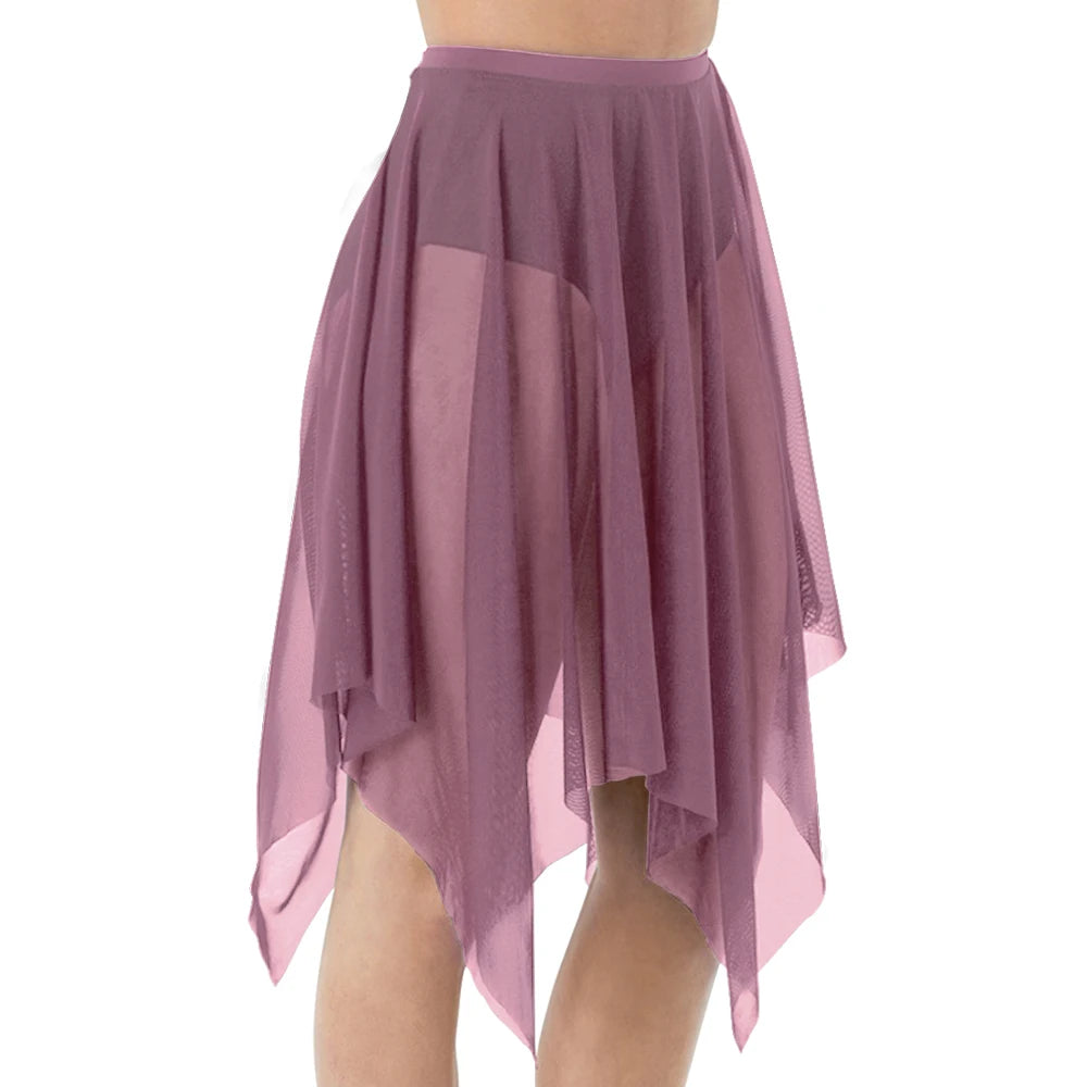 Handkerchief Hem Mesh Ballet Skirt with Child and Adult Size Options