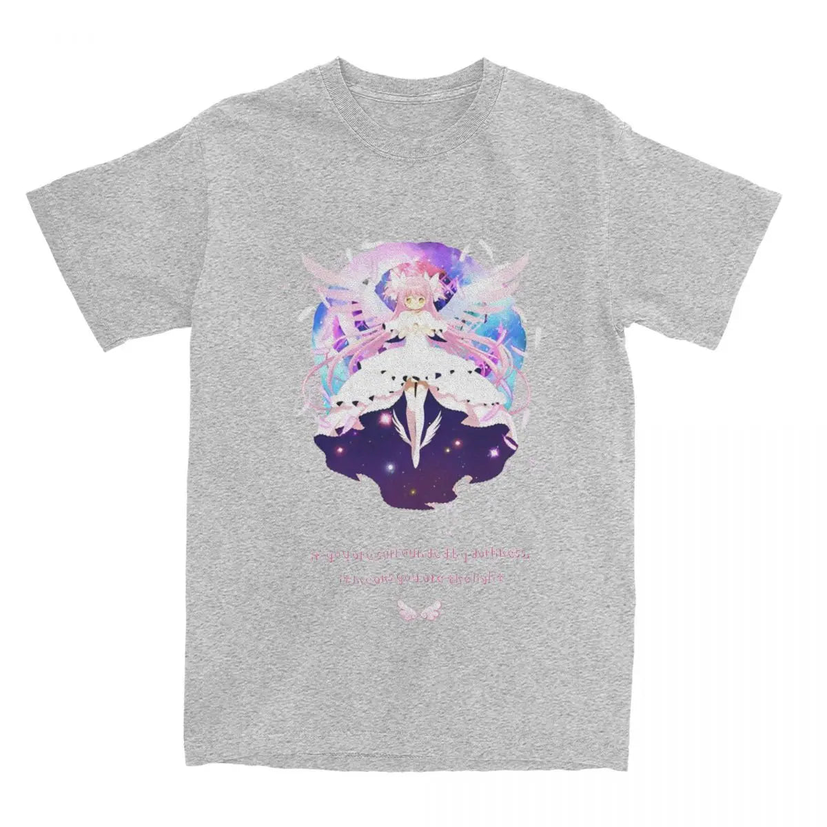 Vintage Madoka Magica Anime Print T-Shirt Soft Breathable Casual Comfortable Pure Cotton Unisex Tops