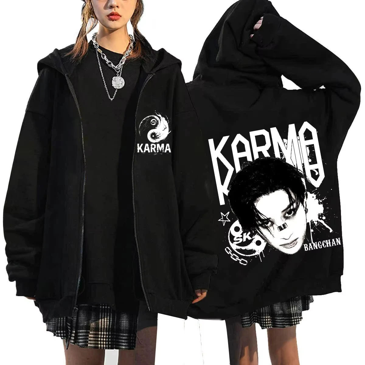 Long Sleeve Full Zip Casual Hooded Sweatshirt for Layering