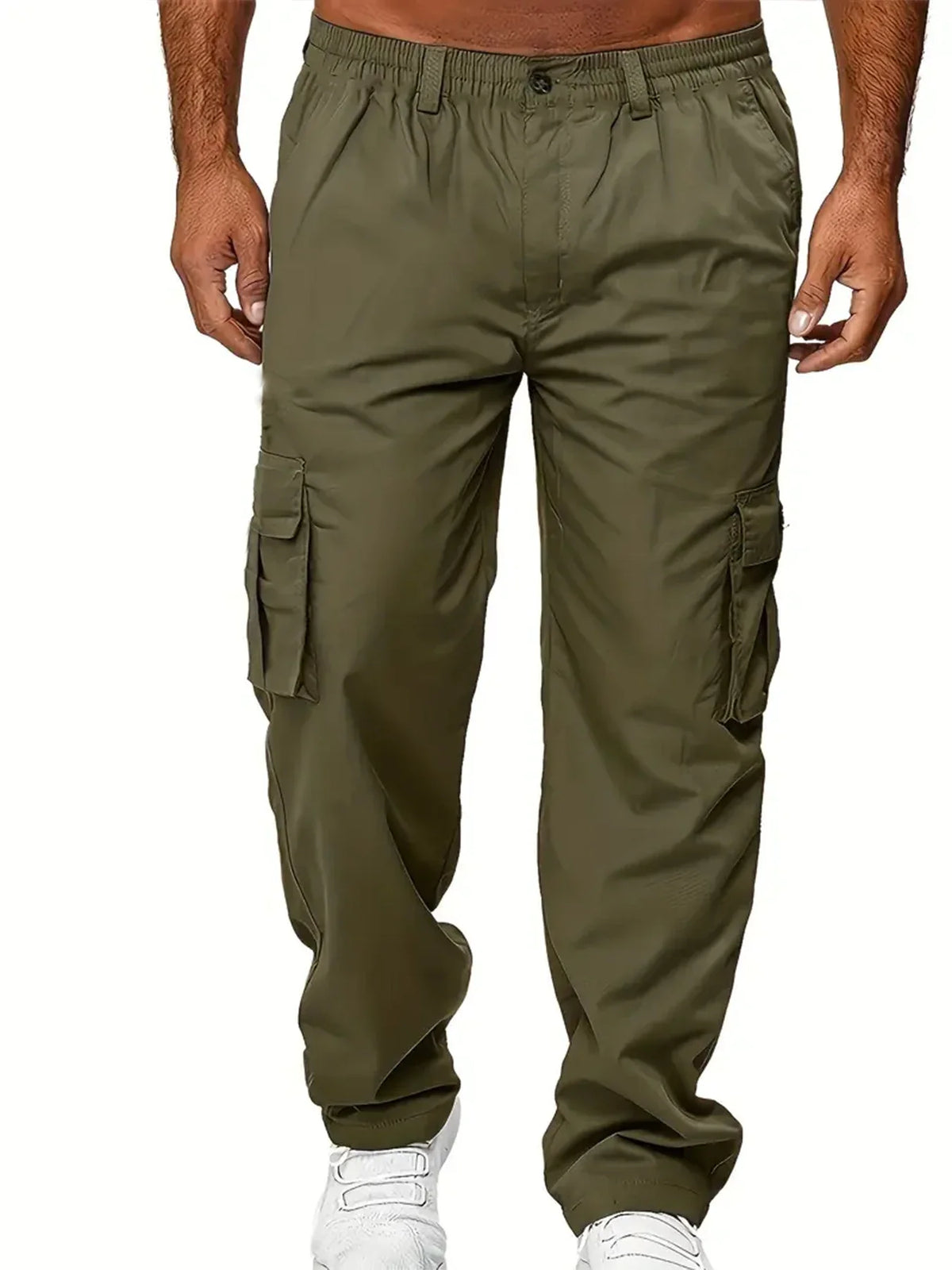 Men's Multi Pocket Elastic Waist Casual Cargo Pants