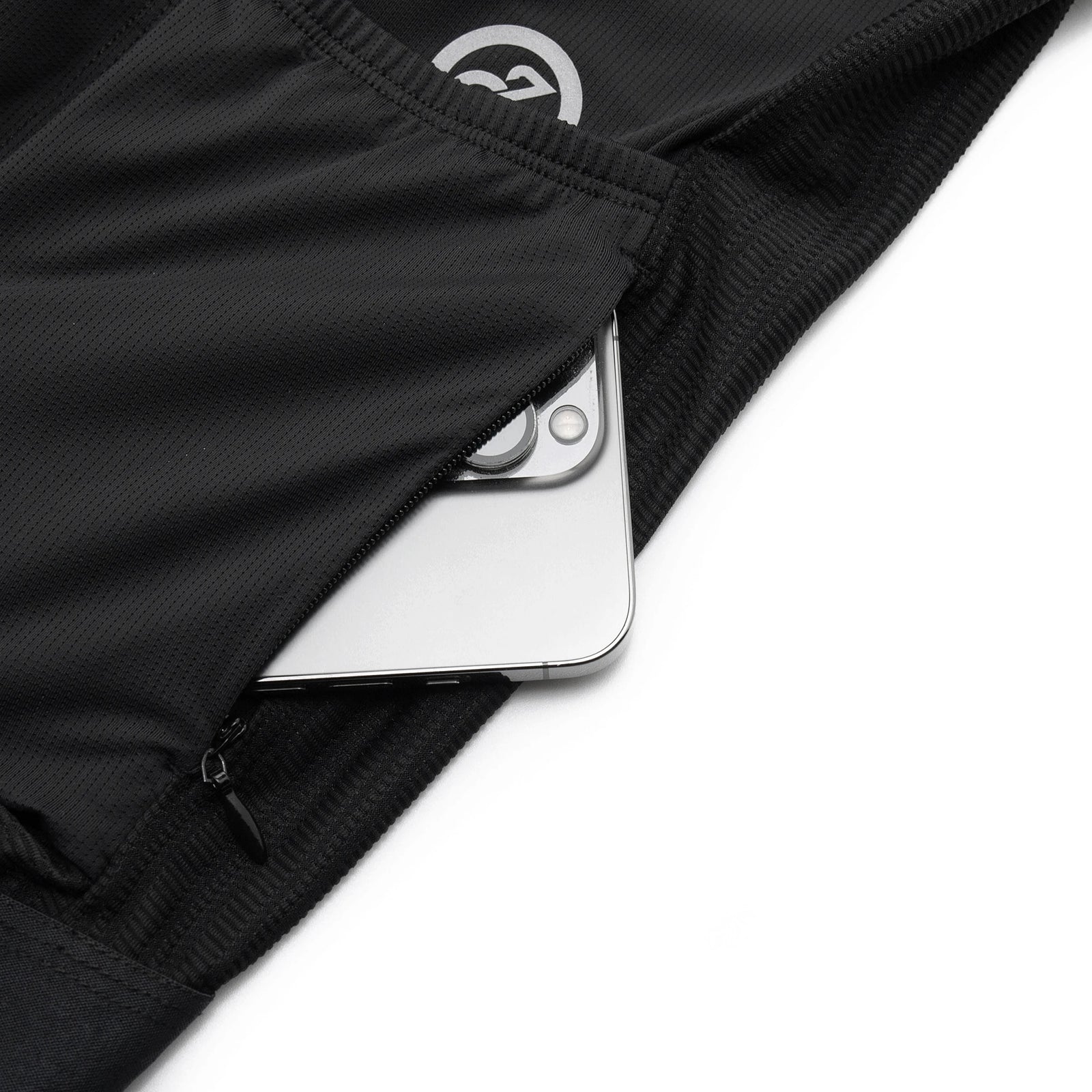 Men's V-Neck Short Sleeve Full-Zip Cycling Jersey with Rear Pockets