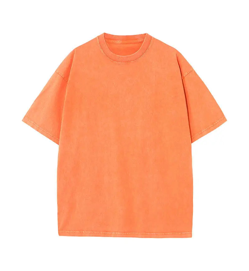 Solid Crew Neck Short Sleeve Loose Casual T Shirt