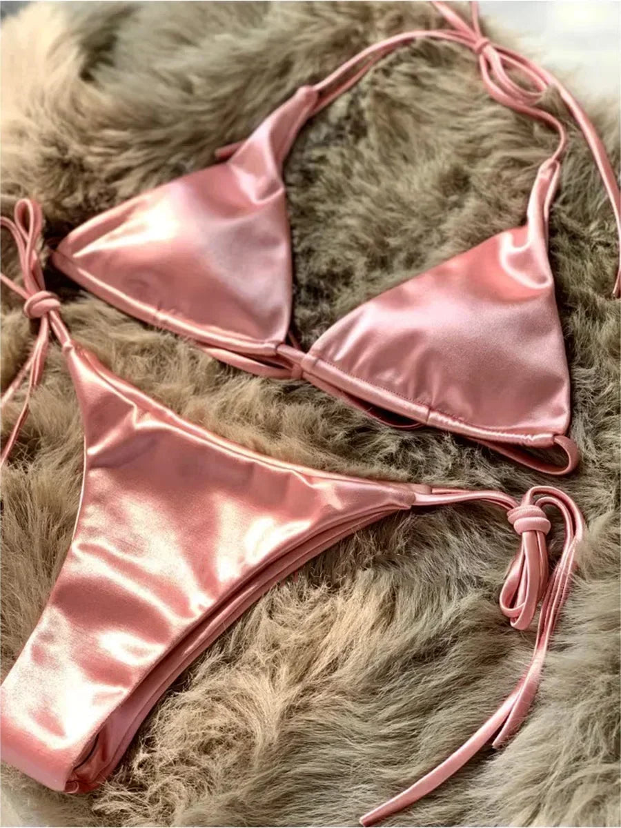 Shiny Halter Bikini