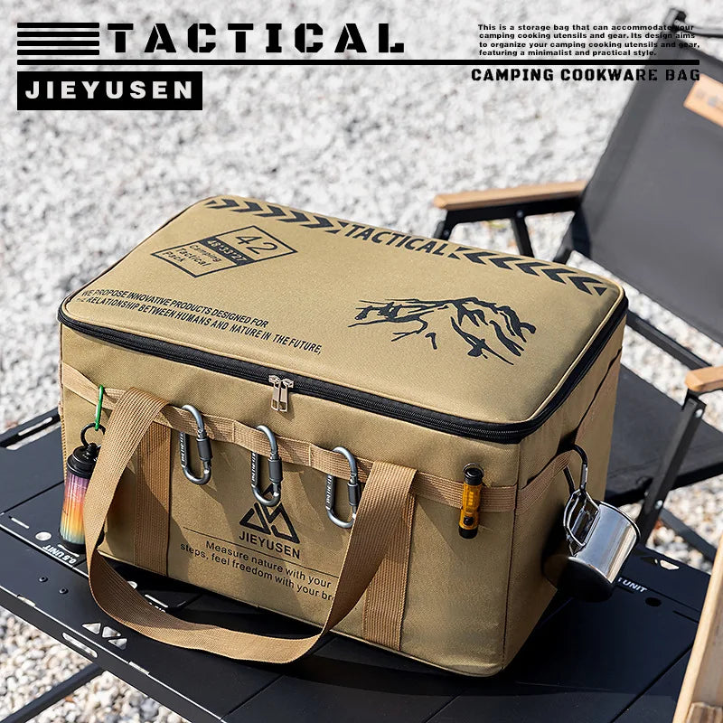 Backpack 30-42L Tactical Camping Storage Bag - Insulated Folding Box for Picnic, Tableware & Field Equipment Waterproof