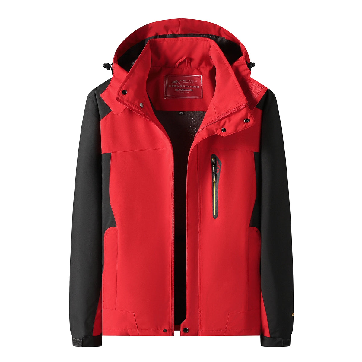 Men's Hooded Contrast Panel Hiking Jacket