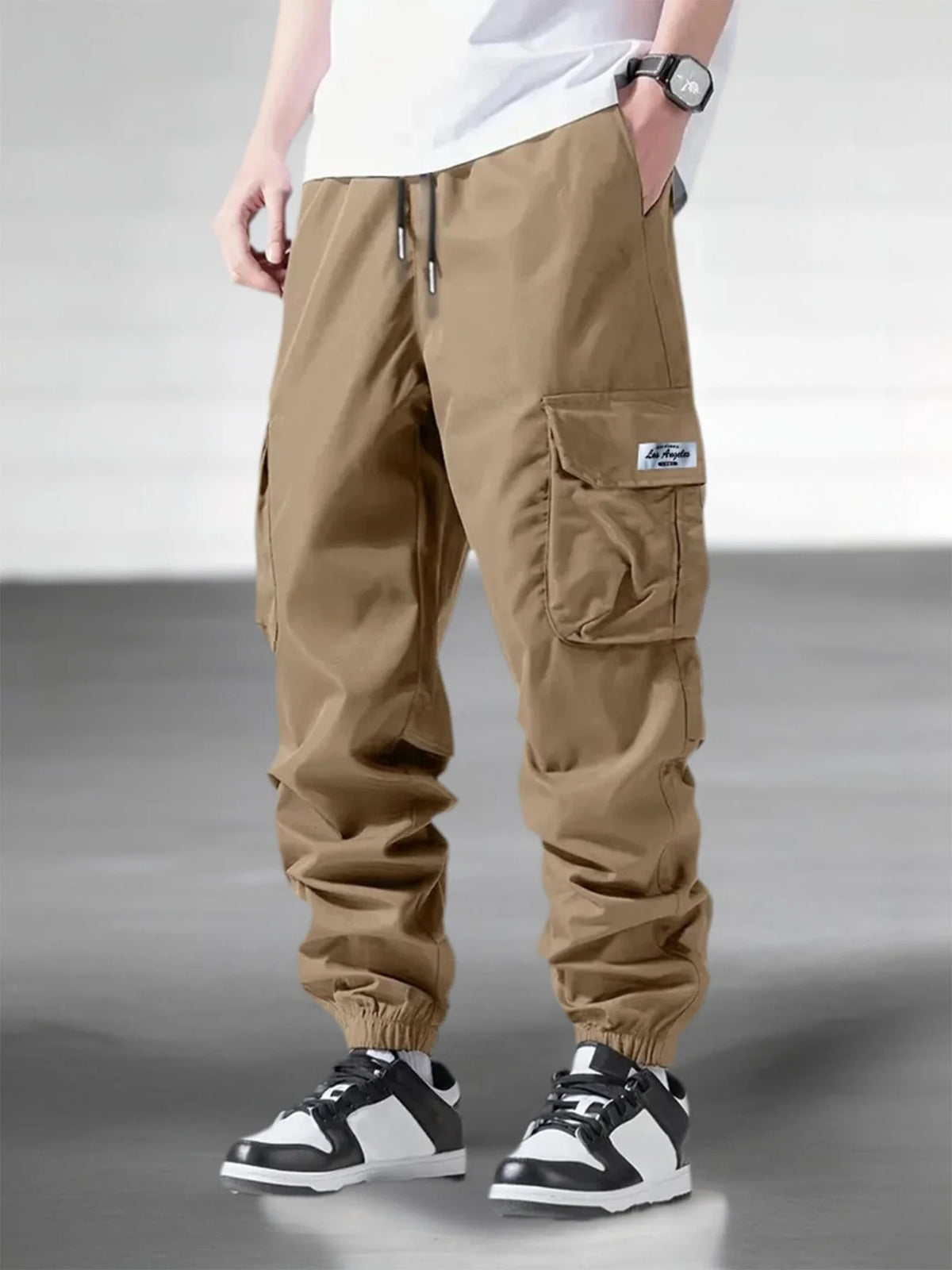 Men's Multi Pocket Elastic Waist Casual Cargo Pants
